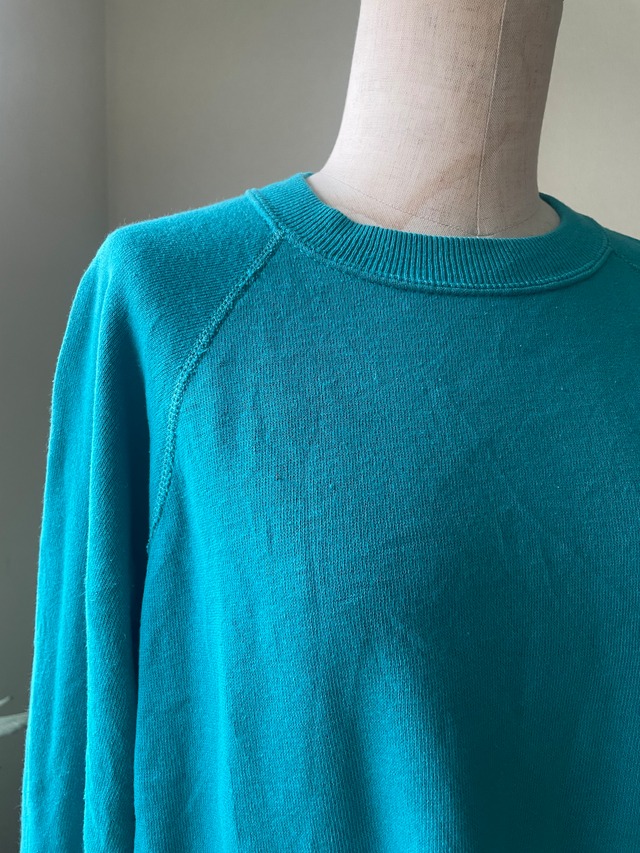 80s-90s BASSETT-WALKER Solid Raglan turquoise