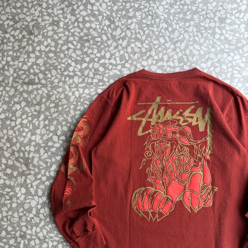 STUSSY / 00’s “Shisa & Dragon” ls T-shirt size S