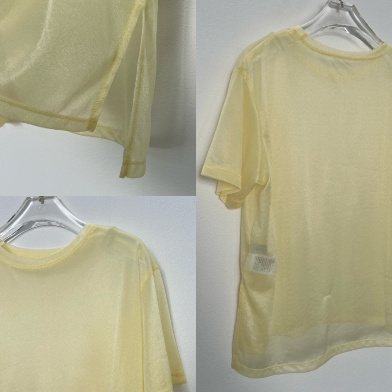sideslit sheer tee/butter yellow