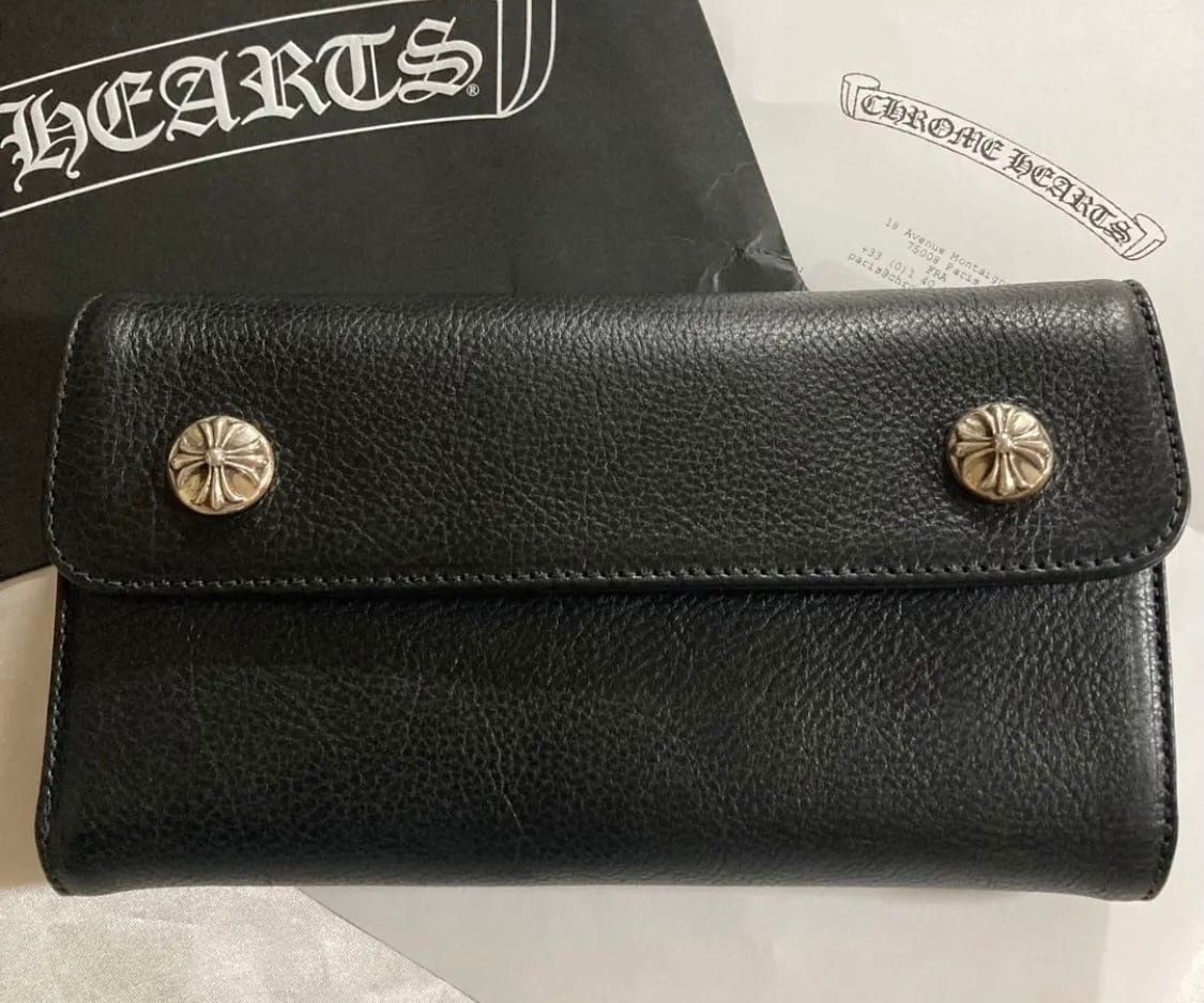 注意事項CHROME HEARTS WAVE WALLET 本革レザー　長財布