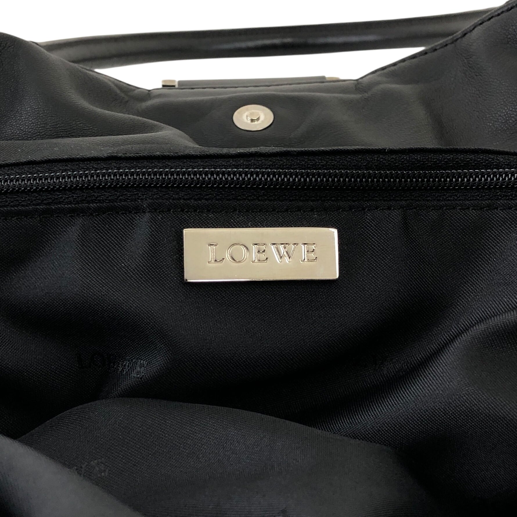LOEWE ロエベ ハンドバッグ ブラック ロゴ ナッパレザー vintage