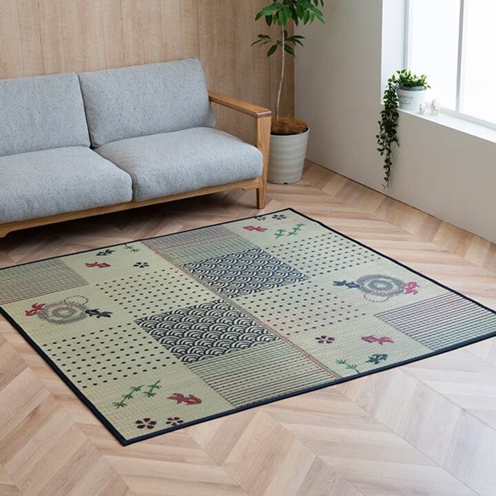 い草ラグ 金魚 176×176cm