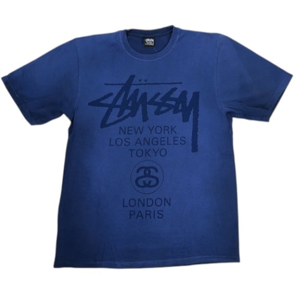Size【S】 STUSSY ステューシー WORLD TOUR SUN FADE TEE FADED NAVY T