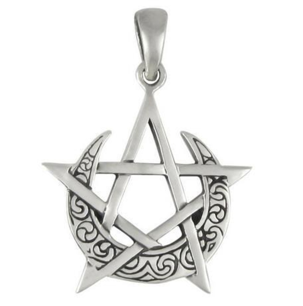 DD: Silver Simple Moon Pentacle Pendant | カタカムナ