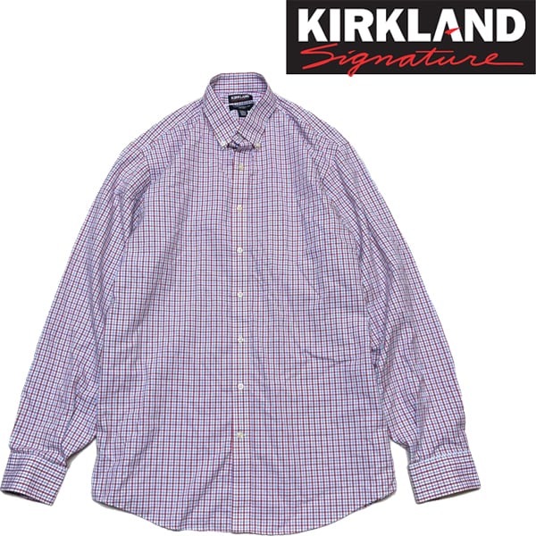1点物◇カークランドKIRKLANDボタンダウン長袖チェックシャツ古着