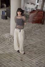 DU250519 shirring sheer tops【残り2点】