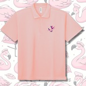 Polo-shirt-one point-フライングフラミン 4124