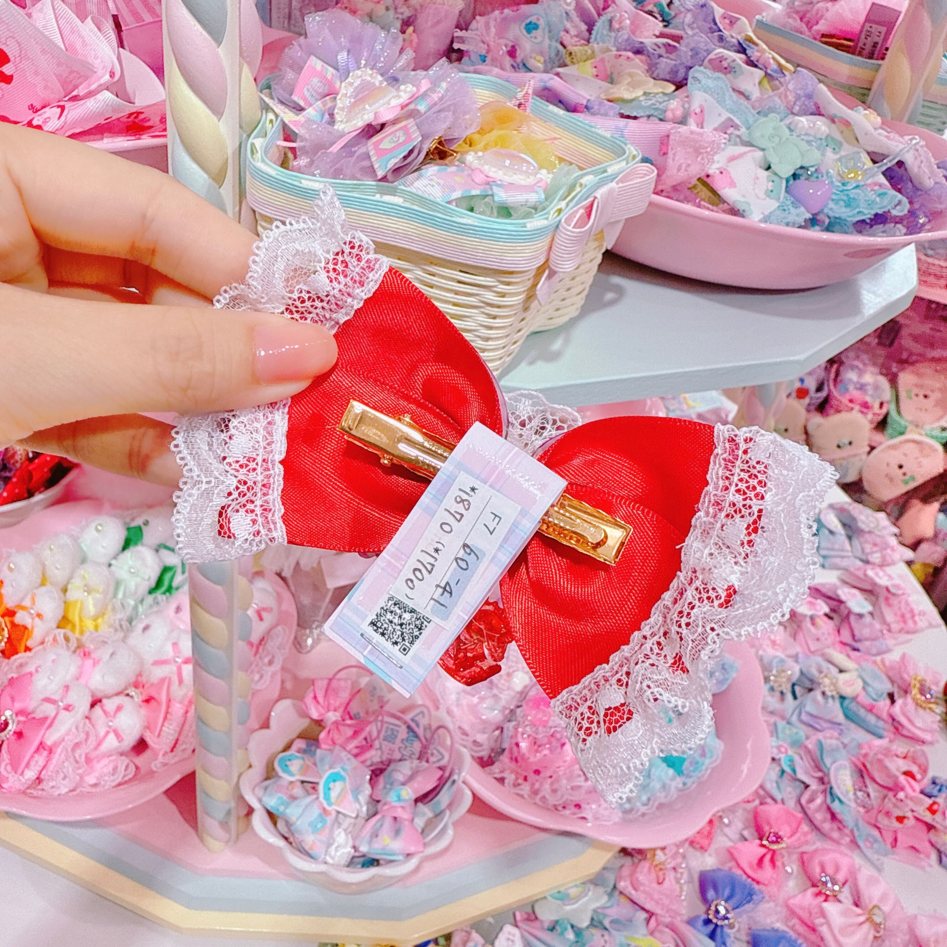 【F7】60-41レースリボンヘアクリップ