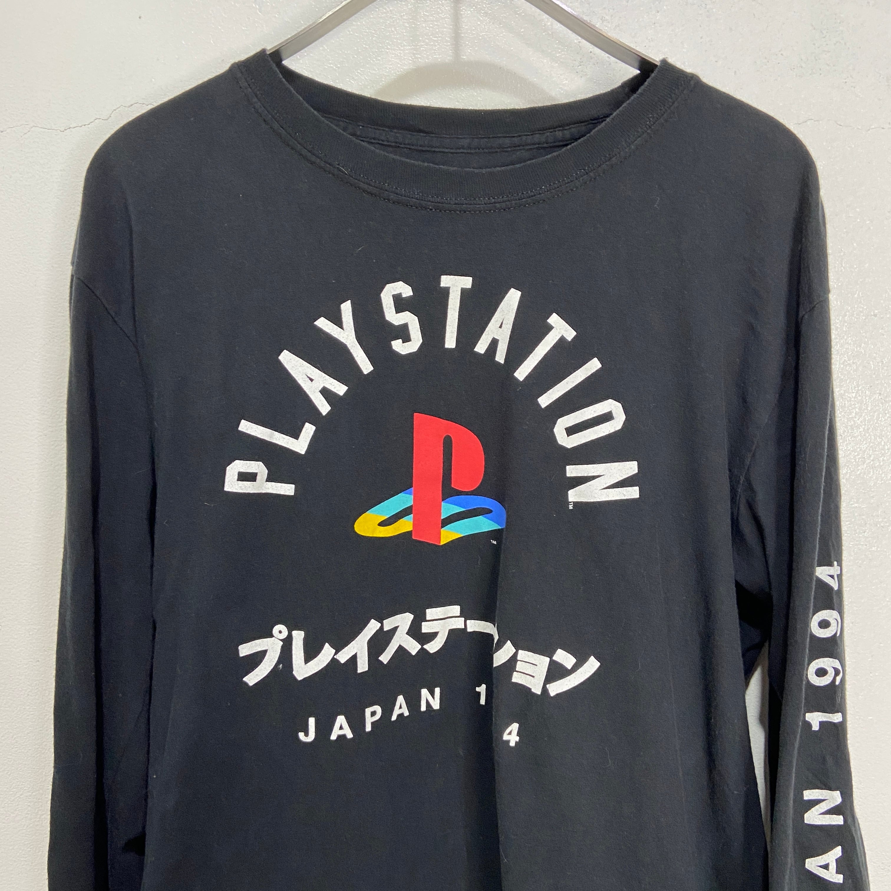 PlayStation☆プリントロンT☆スリーブロゴ☆ゲームT☆ブラック☆L☆ PlayStation プリントロンT スリーブロゴ ゲームT ブラック L