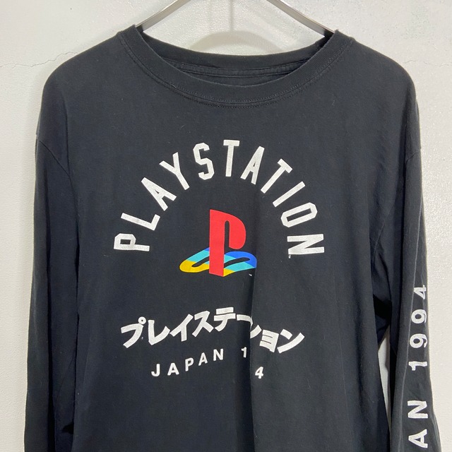 PlayStation プリントロンT スリーブロゴ ゲームT ブラック L