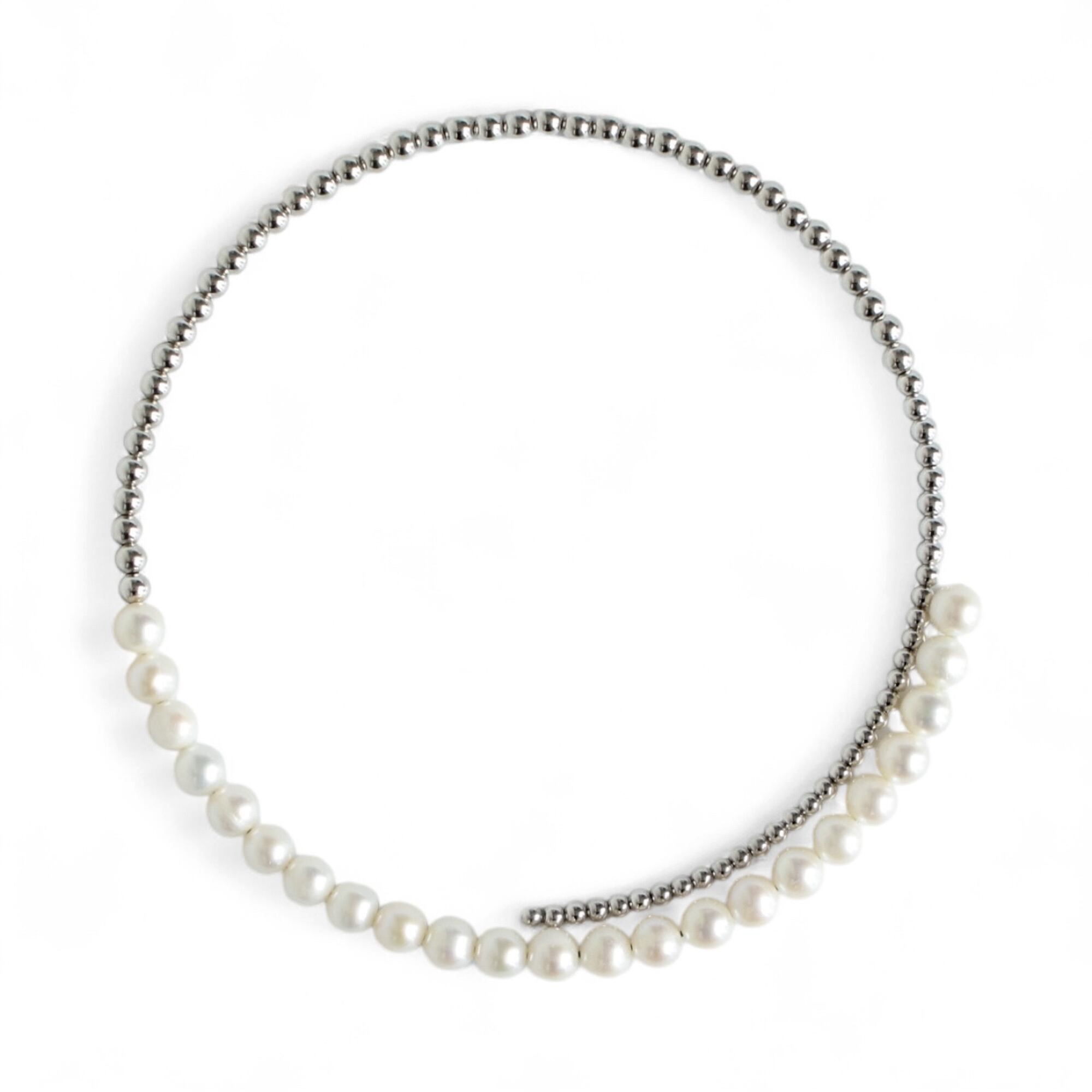 シルバー925 琵琶湖産 淡水真珠 3mmup ホワイトカラー バロック