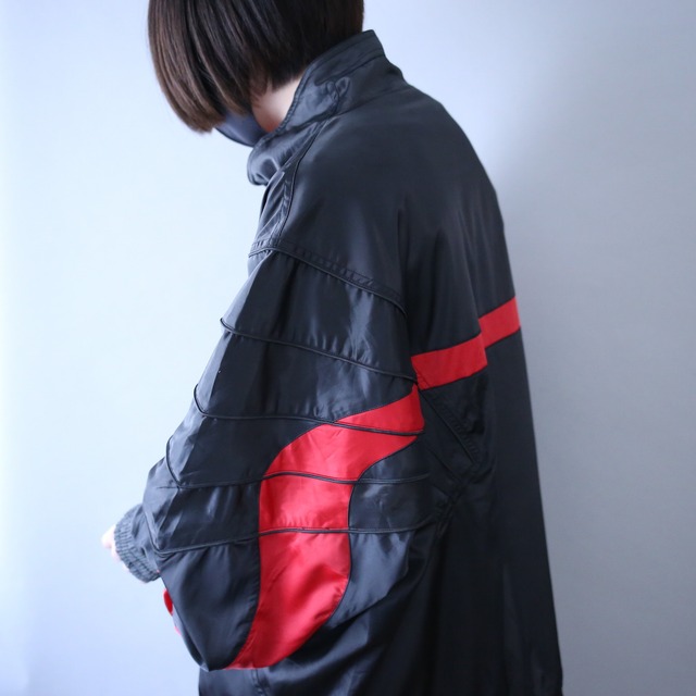 "Jordan" black × red good coloring piping design over silhouette blouson