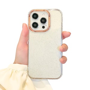 【人気】竹下工房 キラキラ スマホケース iPhone 14pro 用 ケース ラメグリッター ゴールドライン 韓国 かわいい クリア