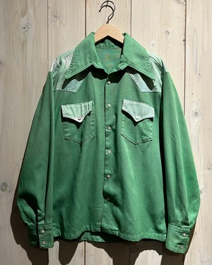【a.k.a.C.a.k.a vintage】70's Patchwork Design L/S Western Shirt  Jacket