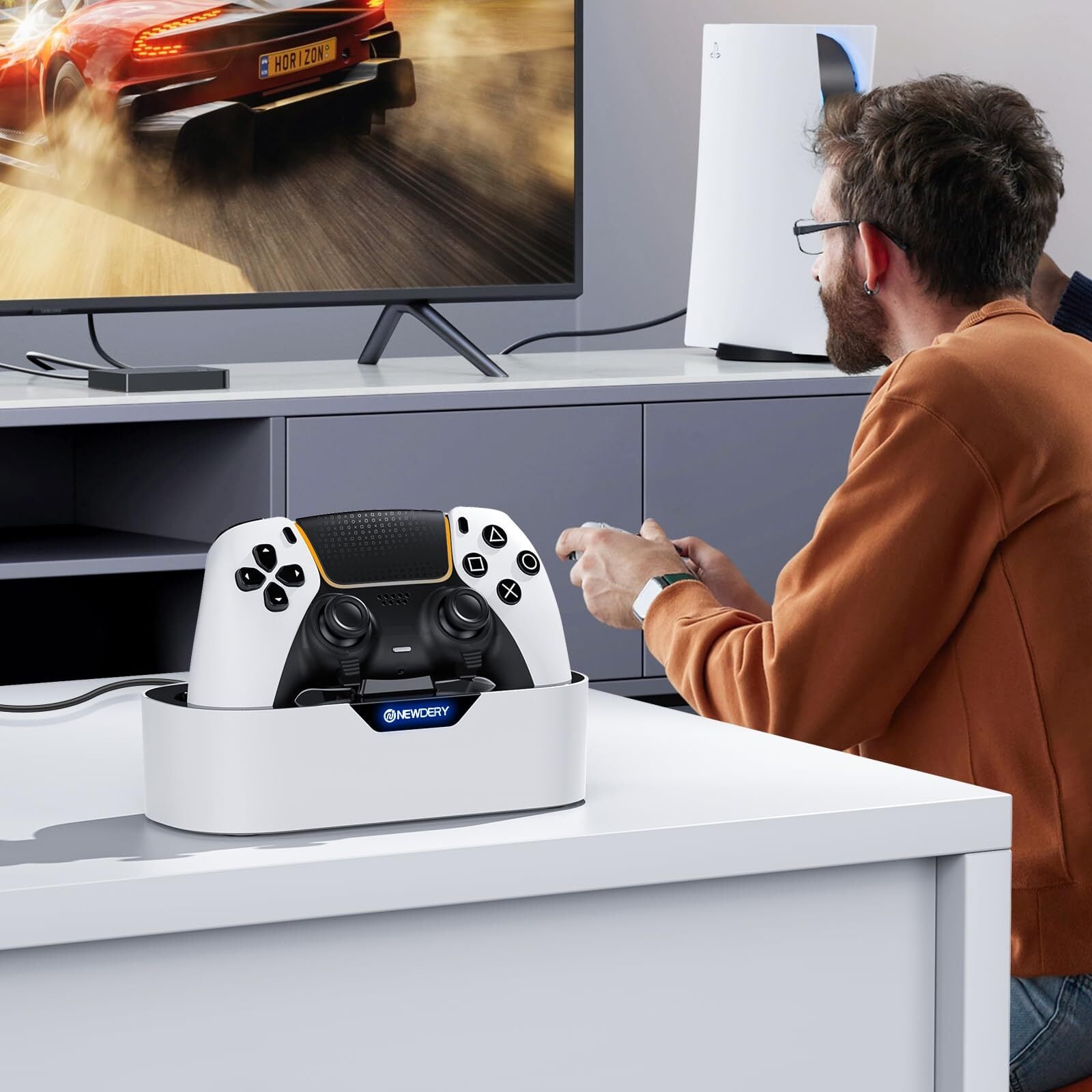 NEWDERY PS5 コントローラー 充電スタンド 収納スタンド 急速充電 置く