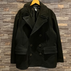 RALPH LAUREN WOOL PEA COAT BLACK