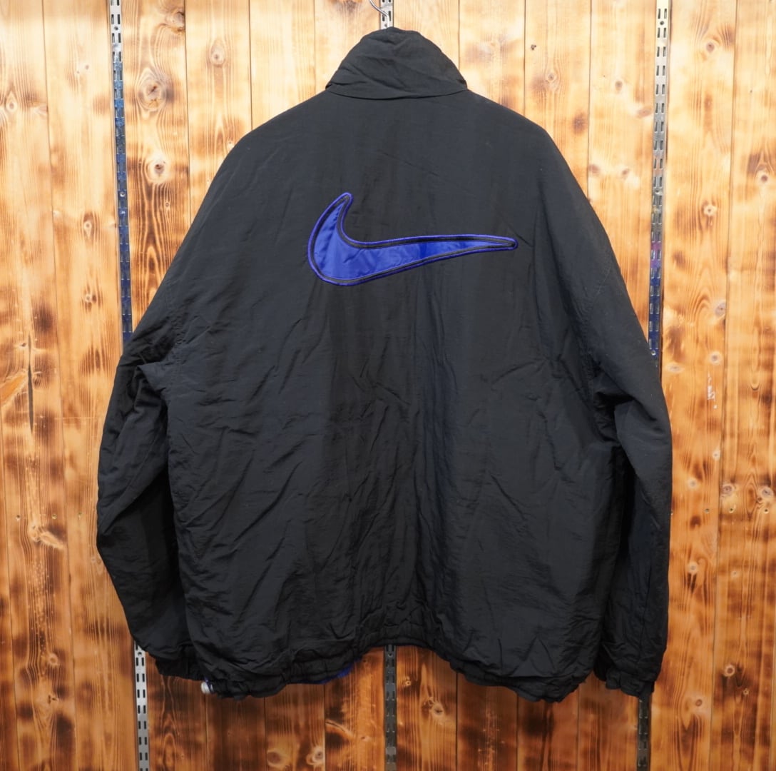 90's NIKE ナイキ ロゴ刺繍 リバーシブル中綿ジャケット ゆるだぼ 希少