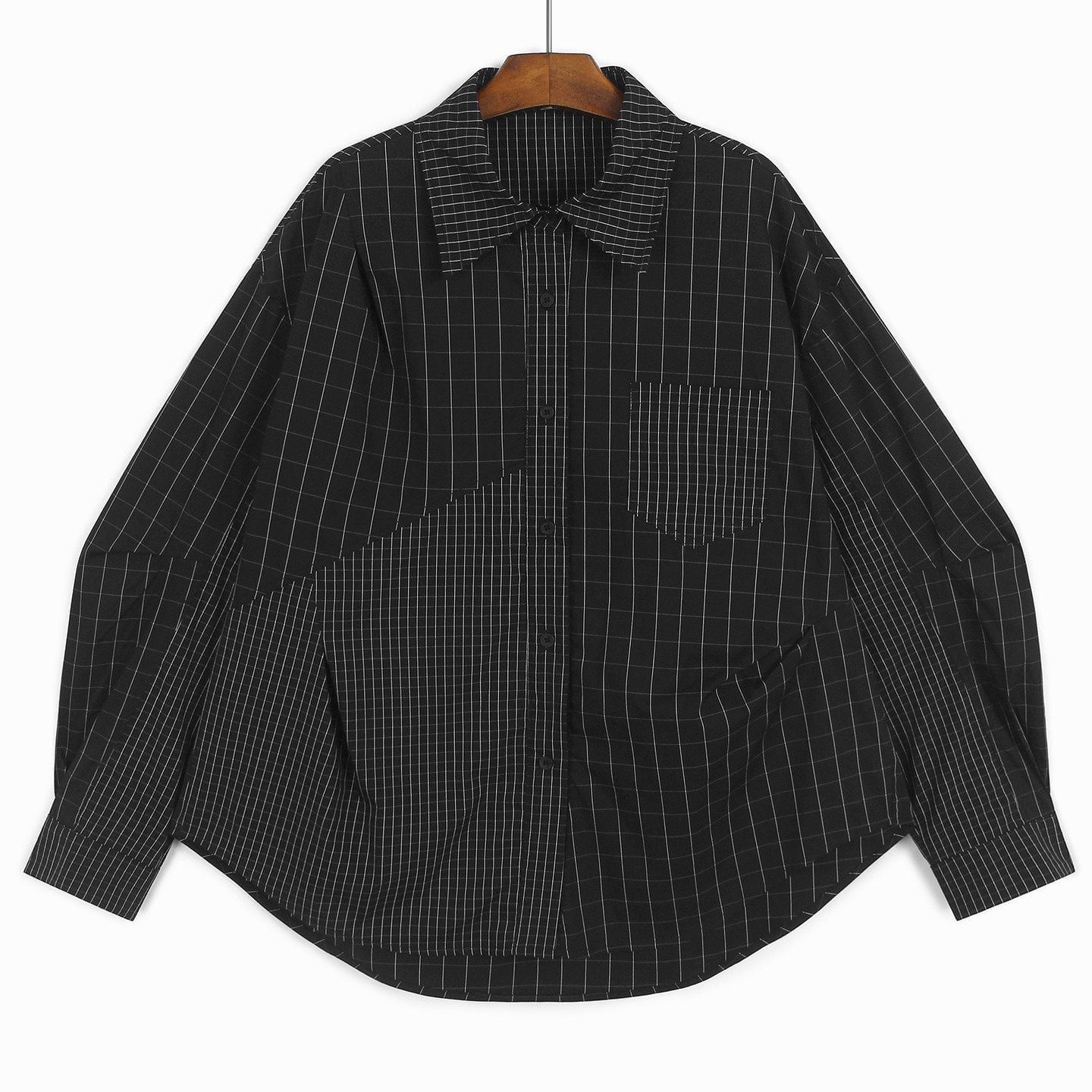 CHECK DESIGN RELAXED LONG SLEEVE SHIRT M-18265