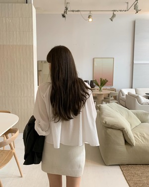 (即納) ounce / Serine knit skirt / cream