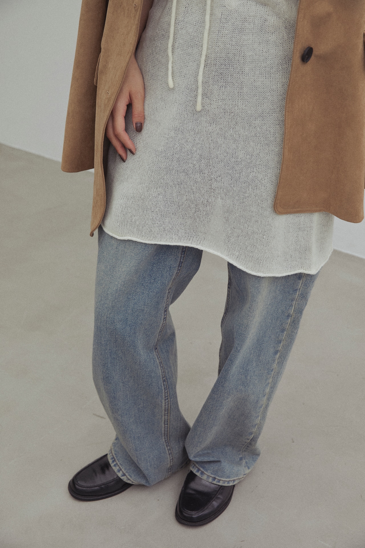 DU250712 Sheer Knit Layered Camisole One Piece