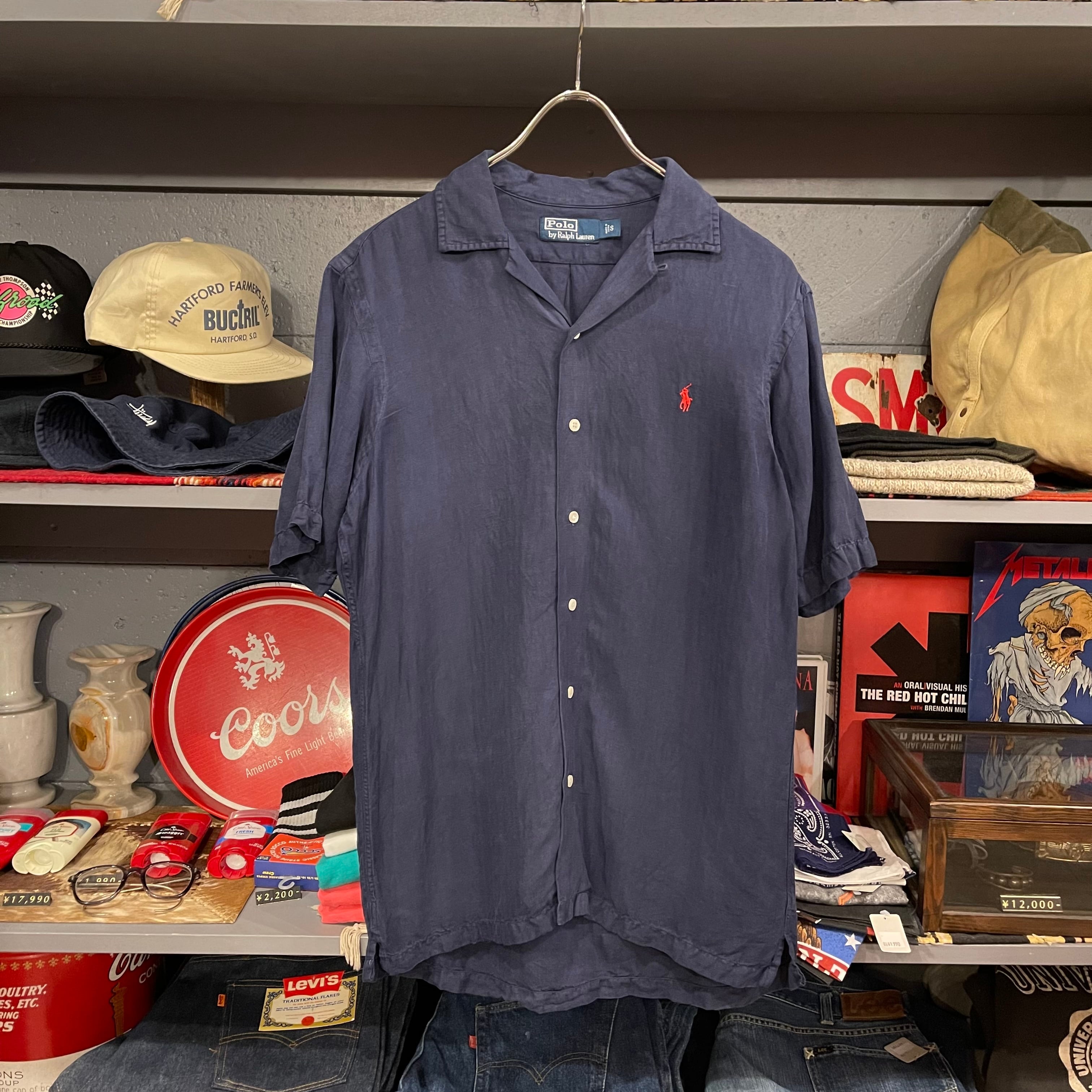 トップス POLO REMAKE OPEN COLLAR SHIRT POST JUNK / 90's POLO RALPH LAUREN “P TENNIS” Open Collar S