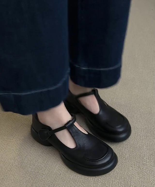 レトロメリージェーンTストラップシューズ Q0224