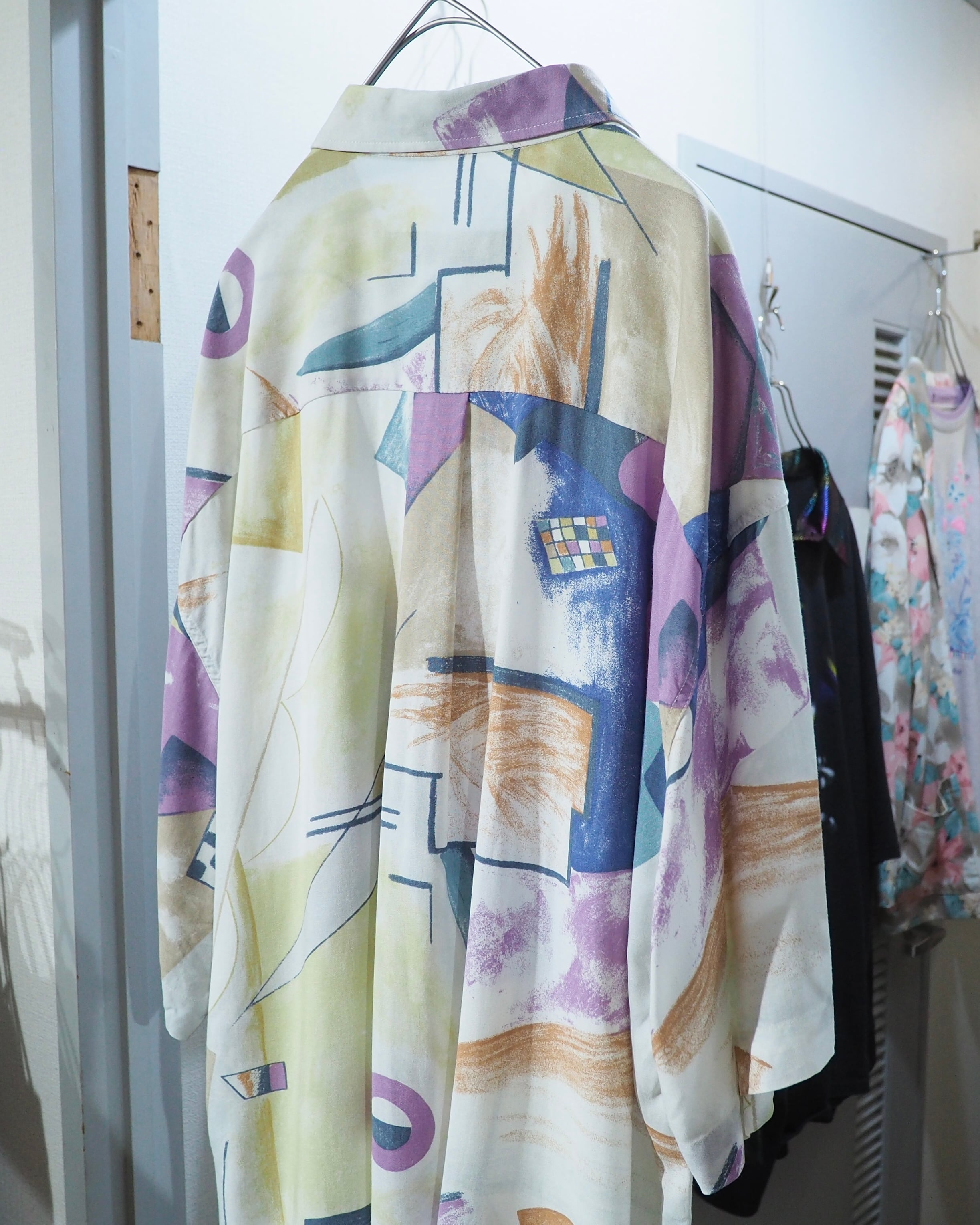 1990s Colorful Abstract art printed vintage loose SS shirt