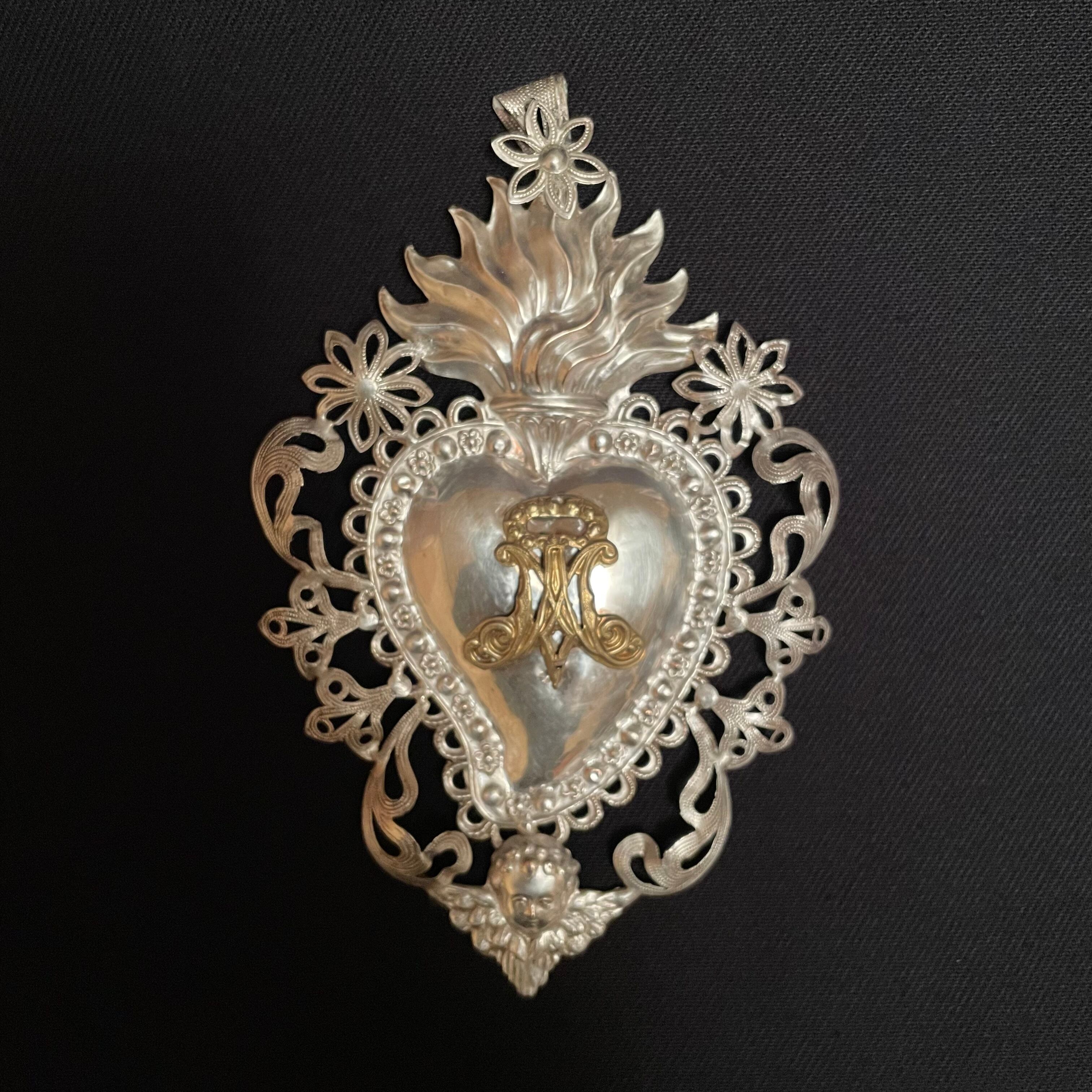 Heart Ex-Voto Monogramed M #R マリア 奉納品 | quelque jour