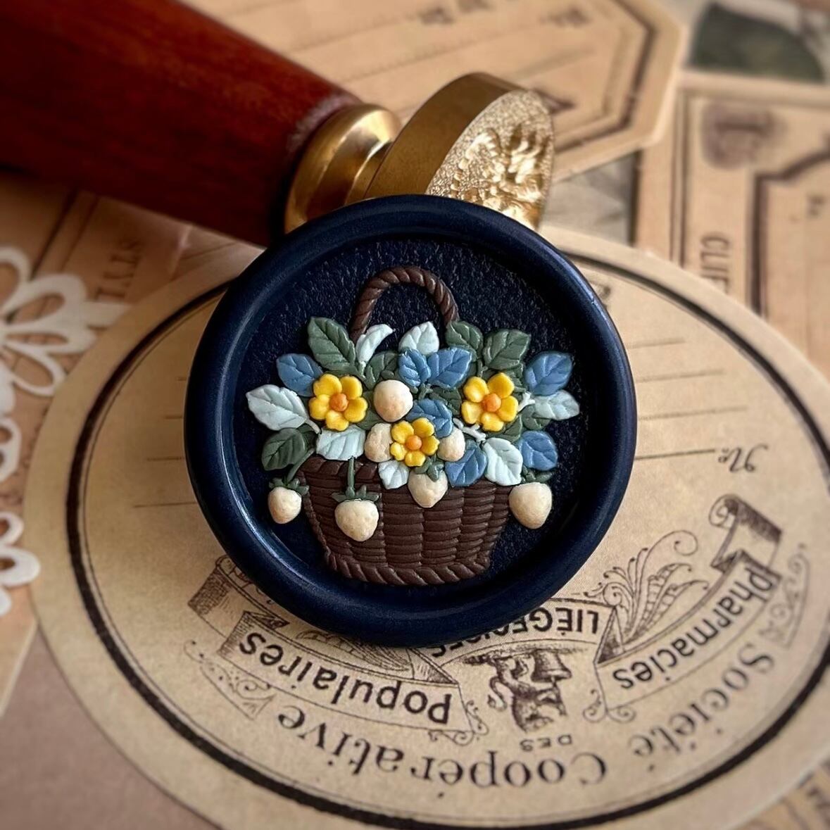 ストロベリーバスケット 25mm・シーリングスタンプ