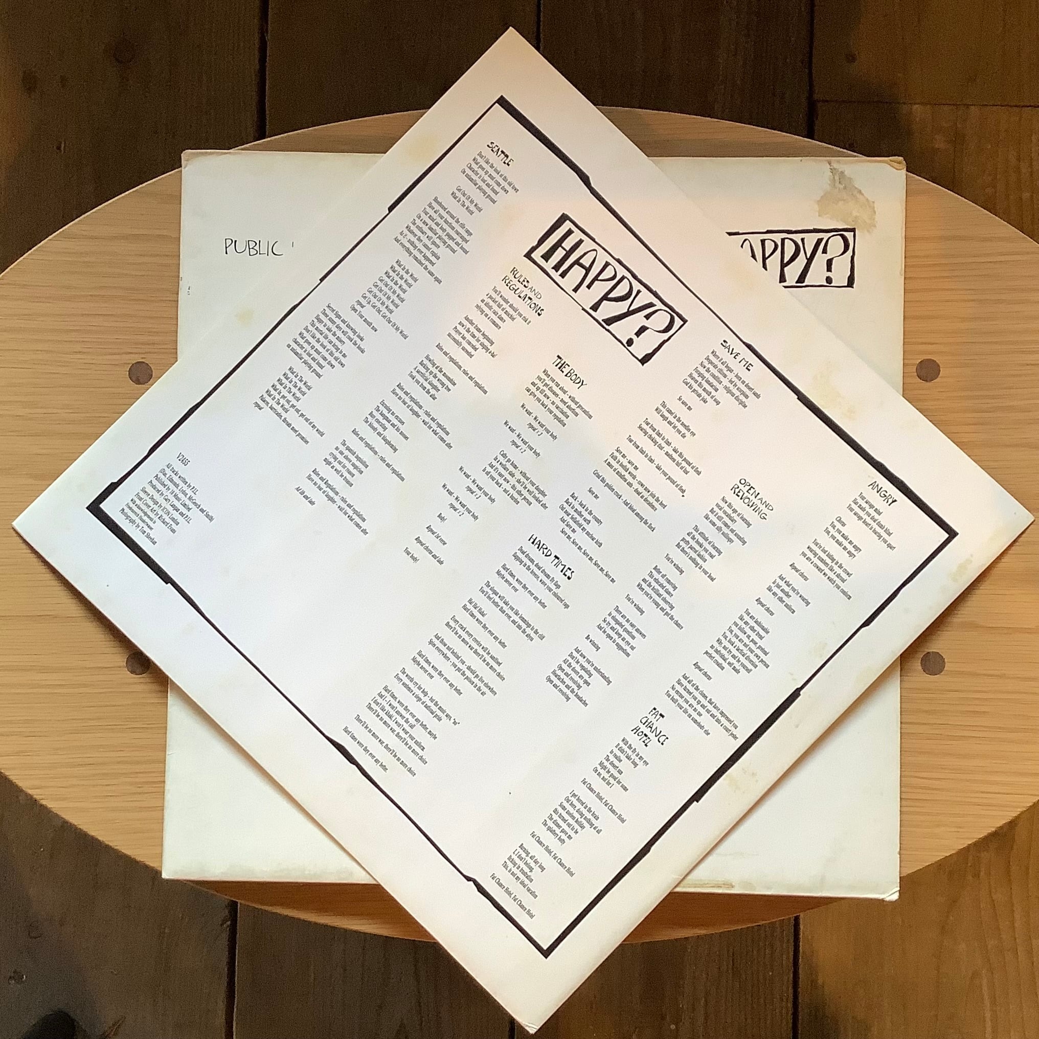 PUBLIC IMAGE LIMITED / HAPPY? | Plastic Soul Records