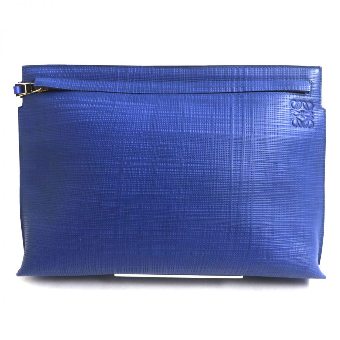 極美品▽LOEWE ロエベ アナグラム ロゴ刻印入り レザー Tポーチ 