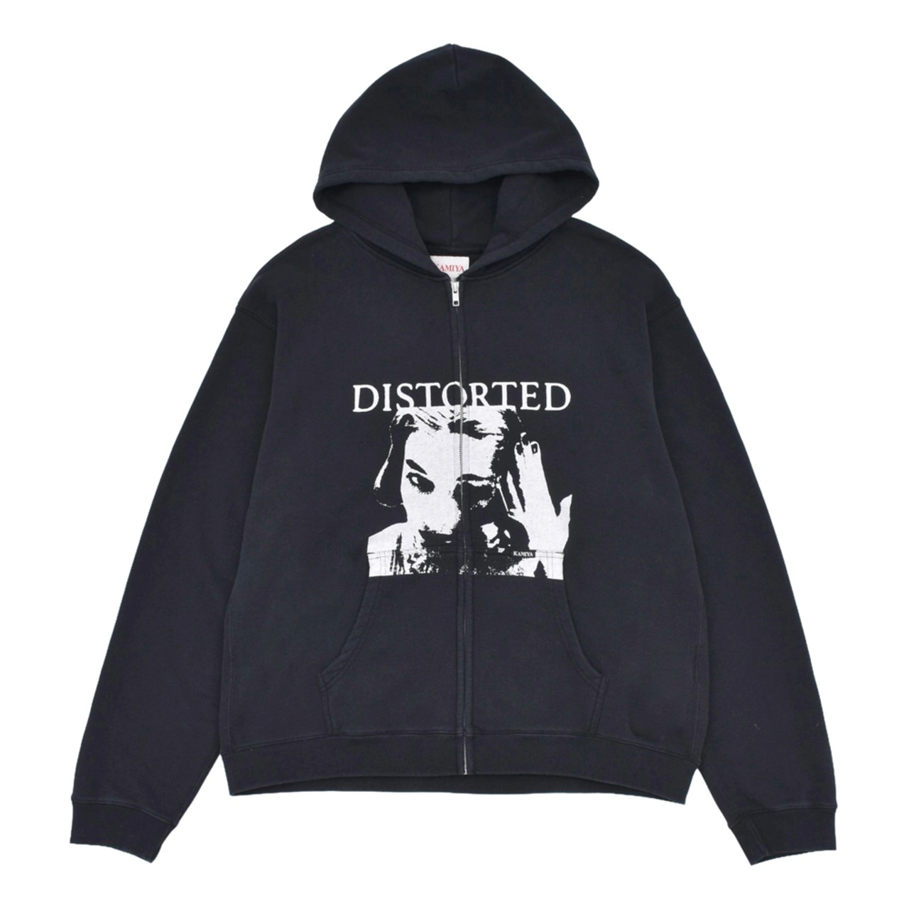 【KAMIYA】"""DISTORTED Girl""Zip Hoodie T/C" - 1