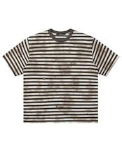 ダメージ加工ボーダー柄半袖Tシャツ S0588