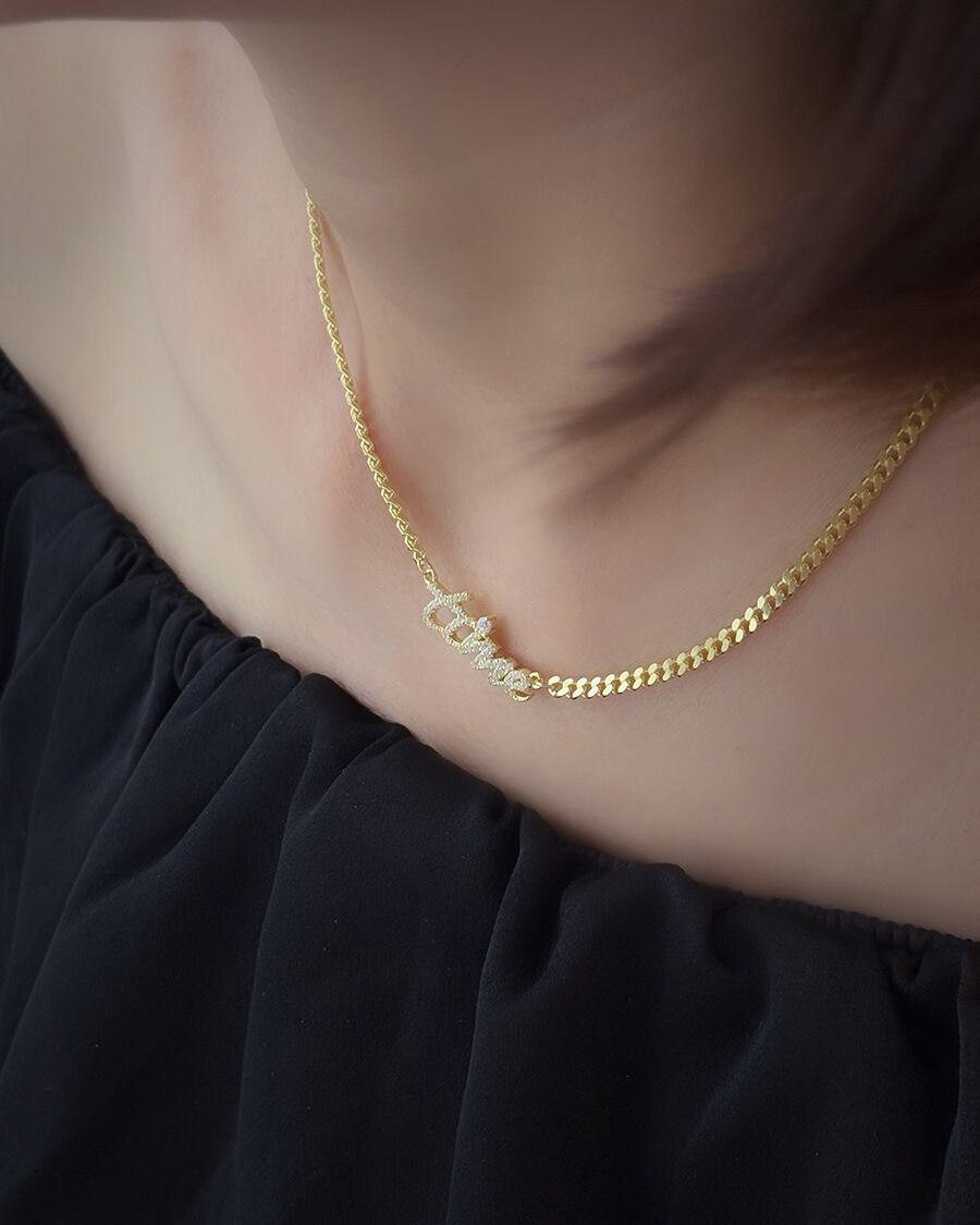 K18ネックレス ジルコン レディース シンプル上品シルバー925