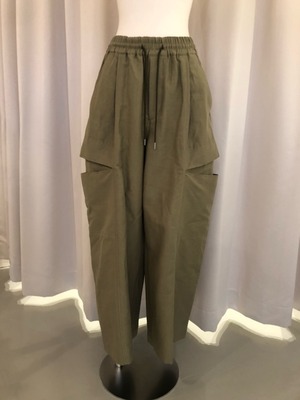 beautiful people-linen cotton satin bow silhouette pants