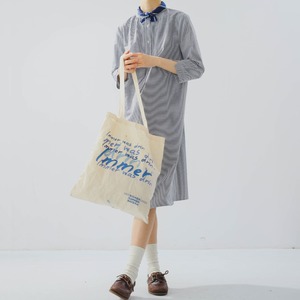 ボダーフロントボタン ワンピース   F0071