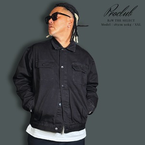 PRO CLUB Heavyweight Twill Trucker Jacket Black