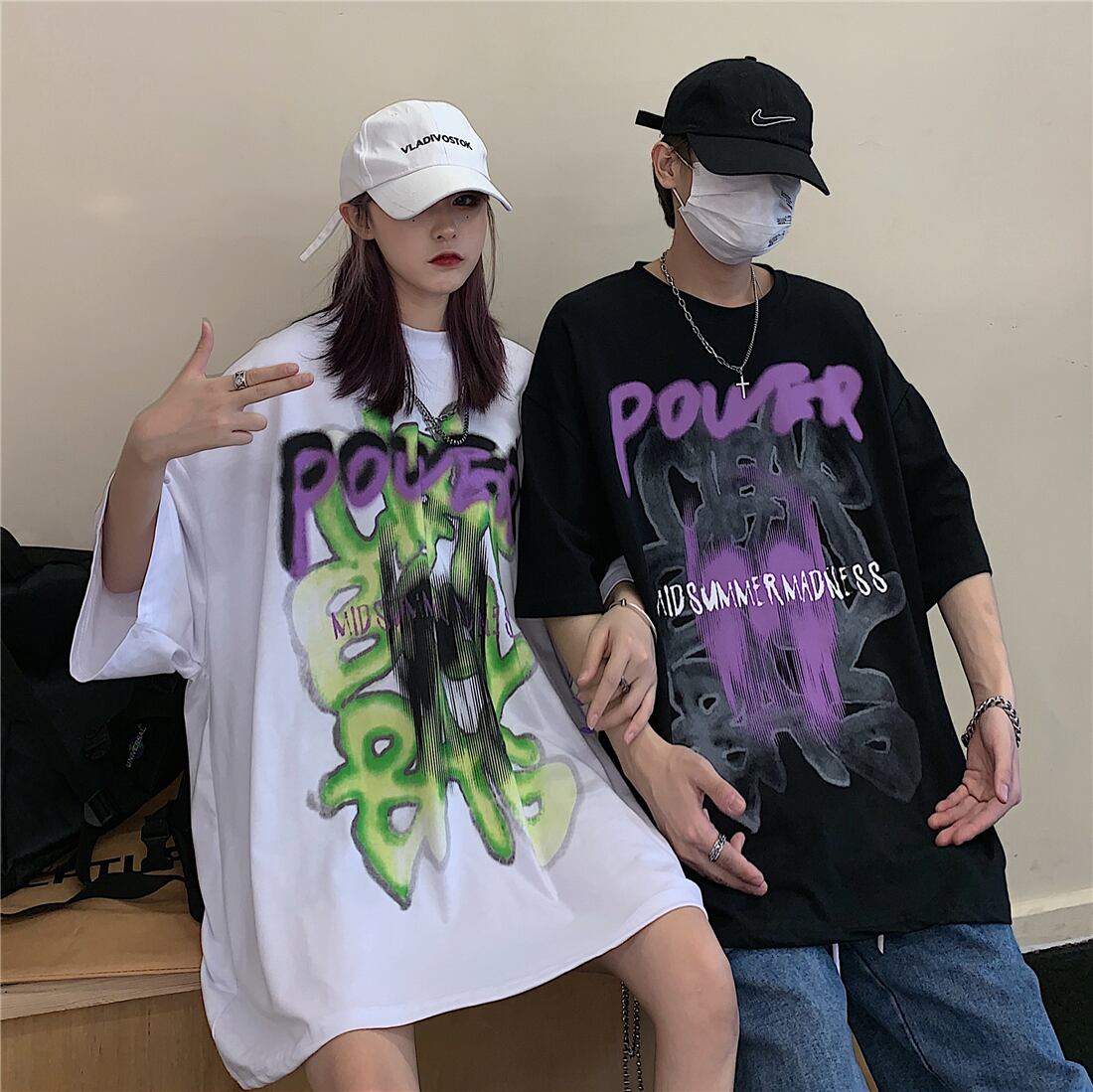 トップス ペアルックファッションストリート系男女通用tシャツ Yochico 独自のストリートトレンドを定義づけましょう トップス ペアルックファッションストリート系男女通用tシャツ Yochico 独自のストリートトレンドを定義づけましょう