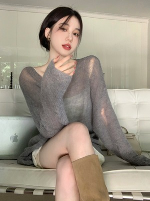 透かし編み ダメージ ニット セーター トップス プルオーバー ミディアム丈 袖あり 長袖 ドロップショルダー ラウンドネック 襟なし 透け感 伸縮性 サマーニット 薄手 かわいい 大人可愛い カジュアル 大人 おしゃれ お洒落 レトロ 大人女子 こなれ感 ルーズ 個性的 無地 春 夏 秋 10代 20代 レディース 通勤 学生 通学 デート お出かけ 女子会 休日 旅行 着回し 普段使い 重ね着 韓国 韓国系 オルチャン ダメージ 穴あき ゆったり ゆる フリーサイズ 色展開 灰色 グレー