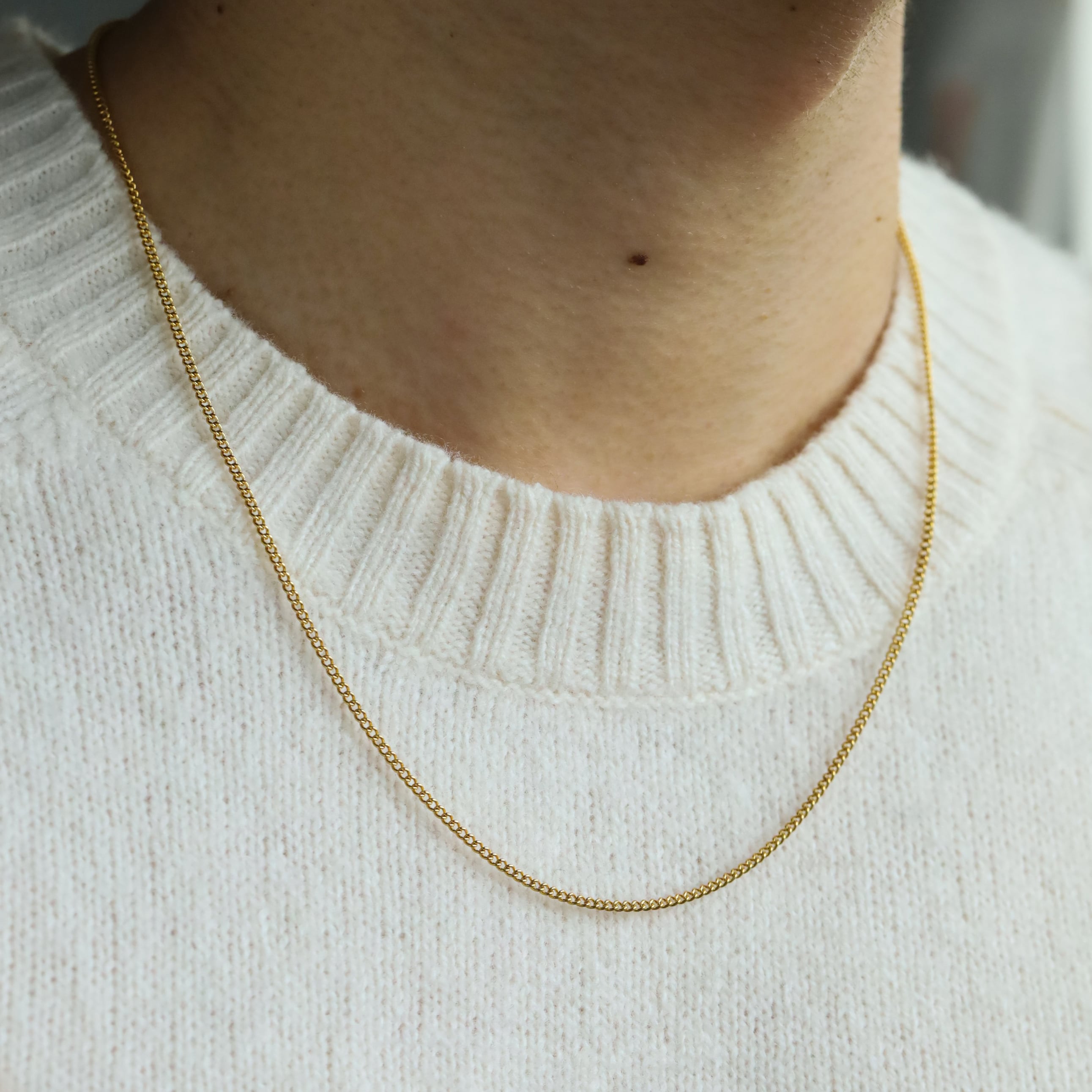 thin chain necklace (gold) #n62 | garcia