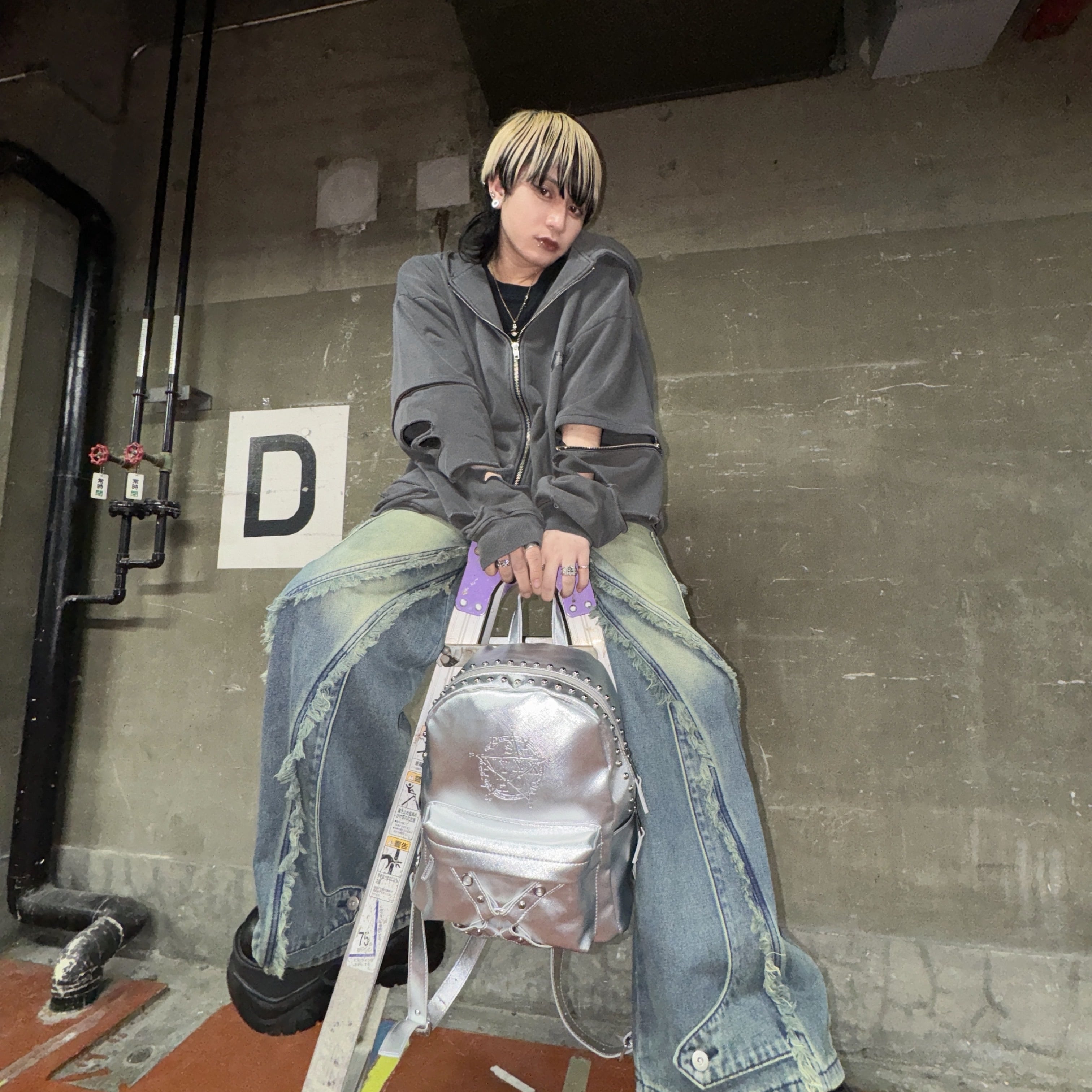 BARCON フリンジフレアデニムパンツ グランジ サブスト BARCON フリンジフレアデニムパンツ グランジ サブスト