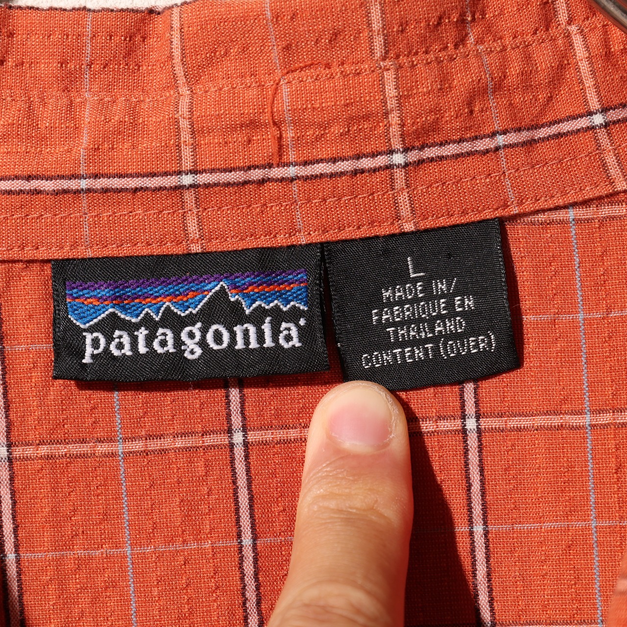 美品 L 03年 オレンジ Puckerware Shirt Patagonia パッカーウェアシャツ パタゴニア  シアサッカー