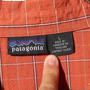 美品 L 03年 オレンジ Puckerware Shirt Patagonia パッカーウェアシャツ パタゴニア  シアサッカー