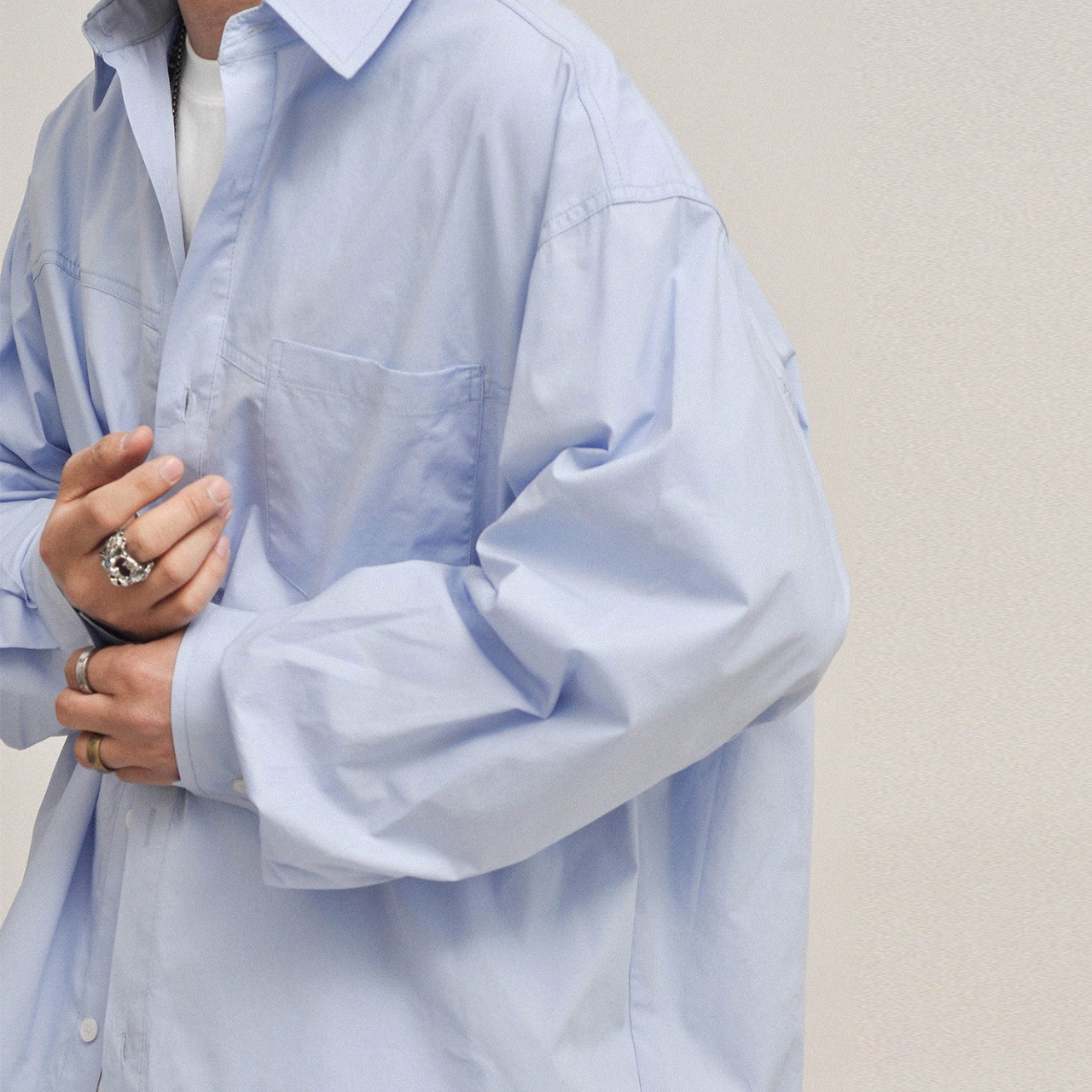 コットンオーバー・トーンシャツ A2075 - 9