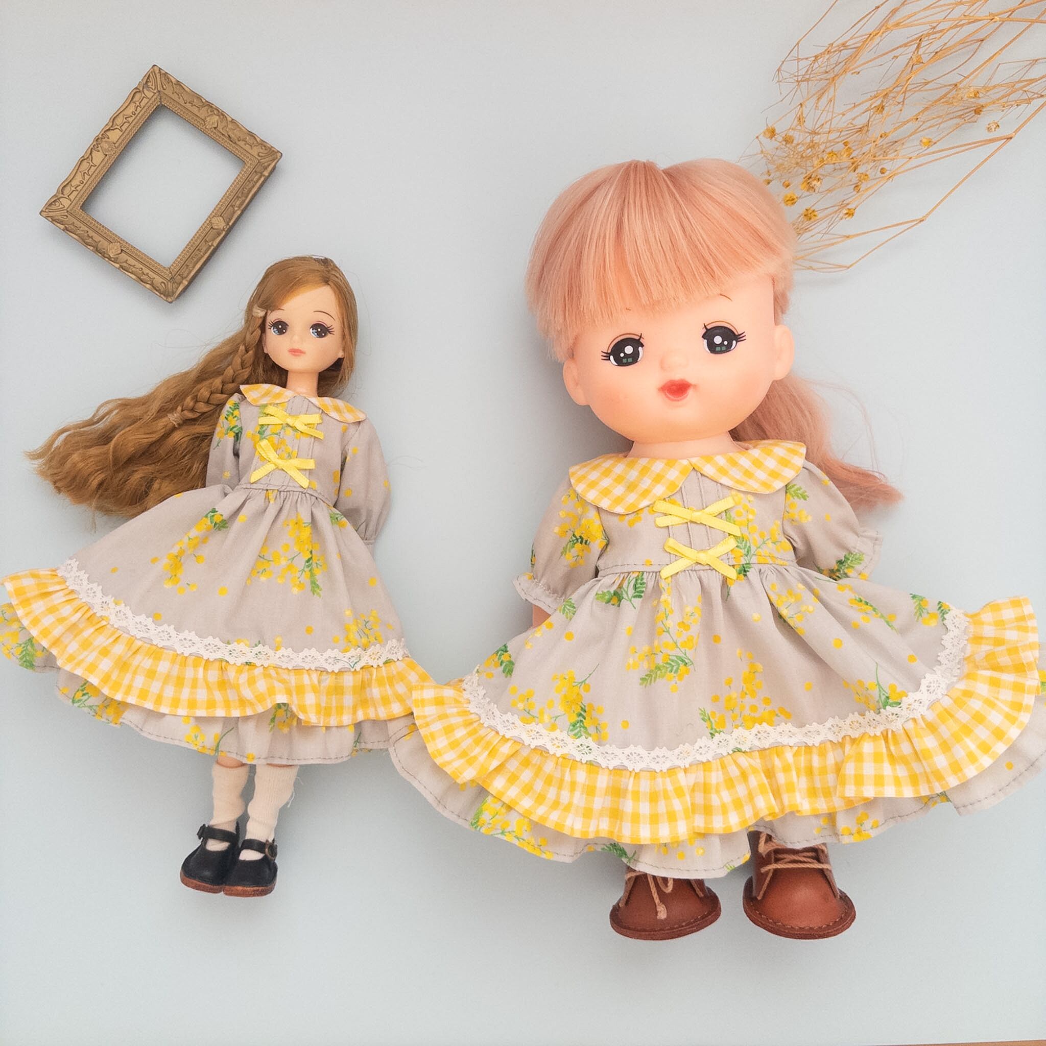 2点セット】リカちゃんソランちゃんお揃いワンピース（ピンクミモザ