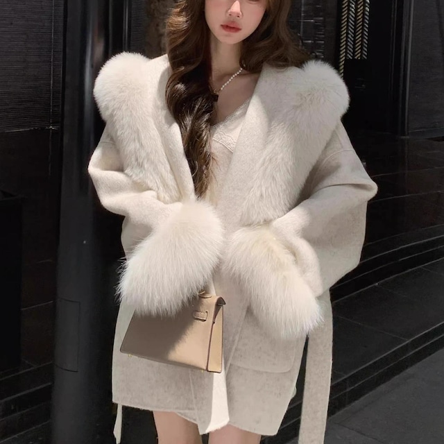 【韓国風エレガント】フォックスファーコート◎デートコーデ◎〈2025 AW〉