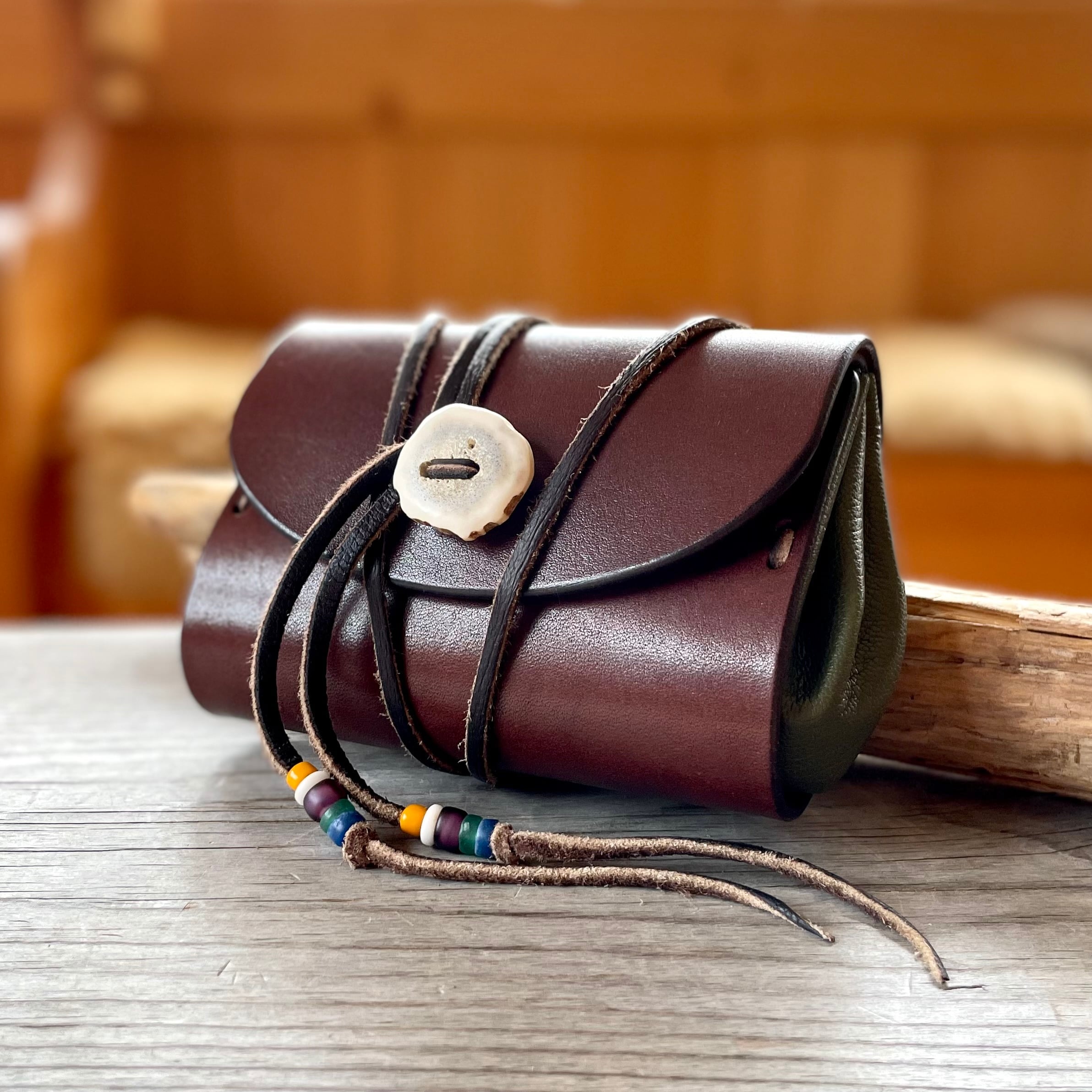 ヴァイキング ウォレット 刻印サービス付［ブラウン×オリーブ］Viking