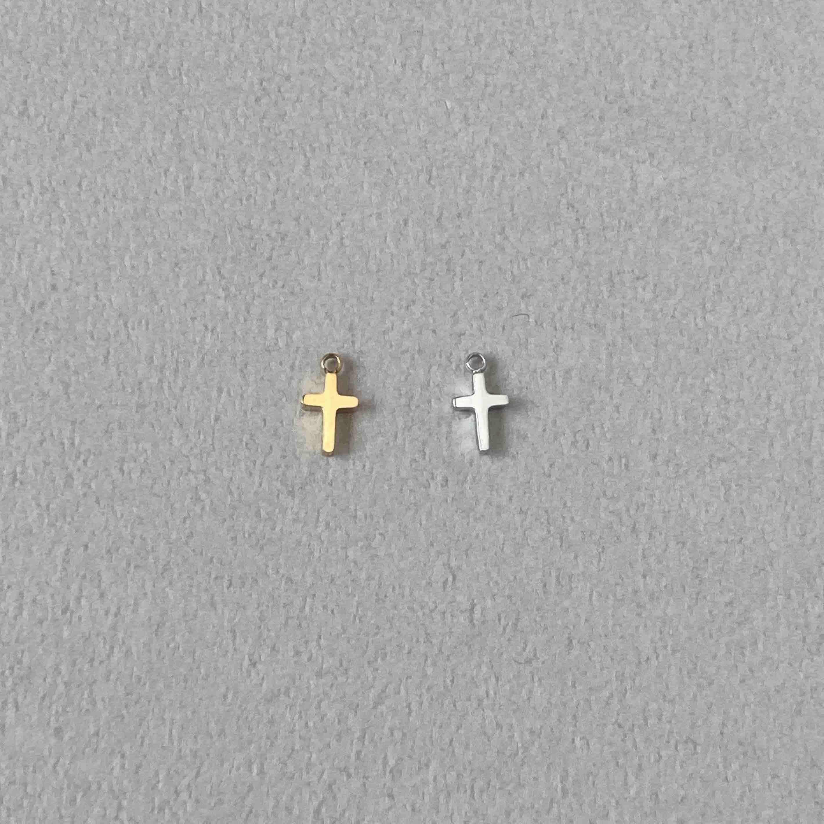 ミニサイズ クロスのステンレスチャーム（9mm） | Dua-アクセサリー