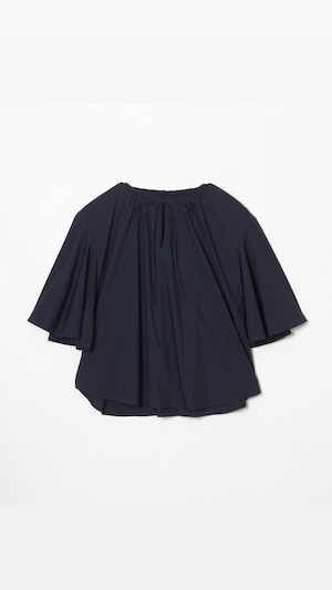 REKISAMI -cotton blouse- :WHITE, :NAVY