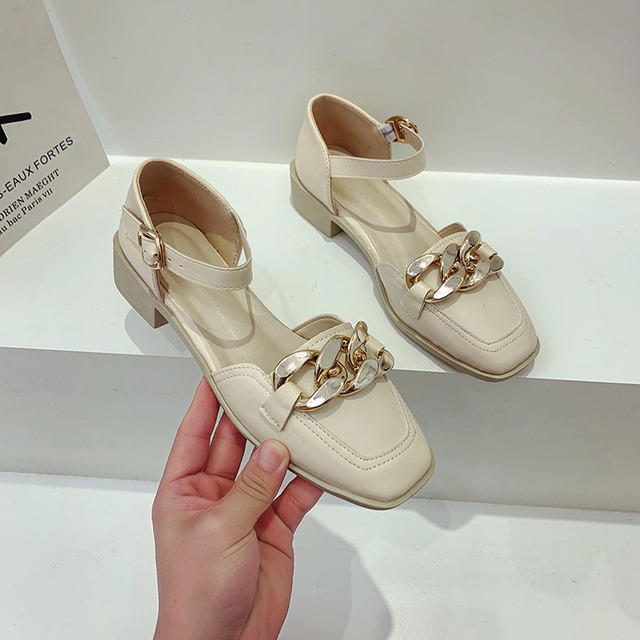 サンダルレディースサマーレッドブラックシングル 靴 シューズ 夏物 スクウェア 部族の婦人靴50187143649